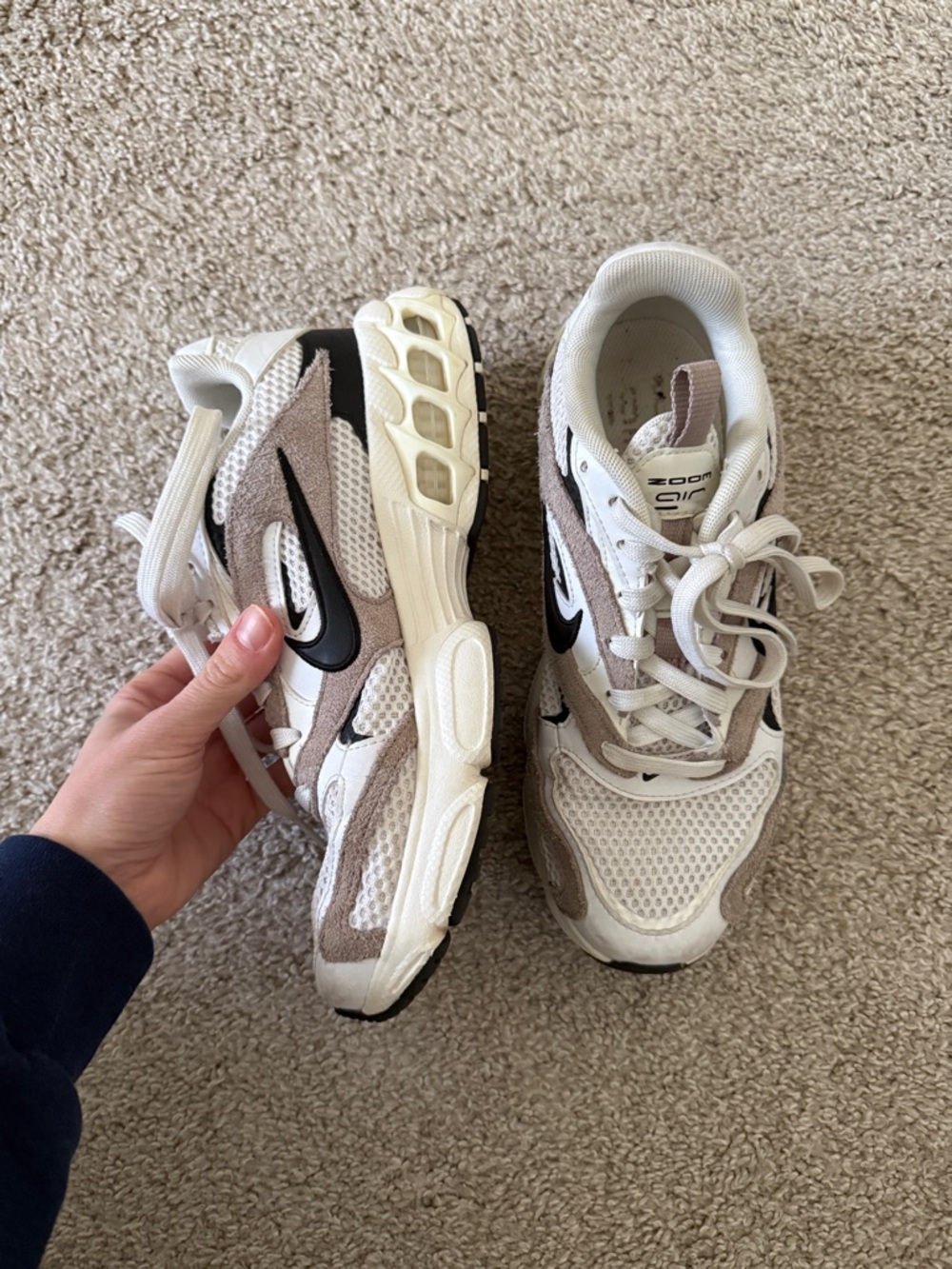 Nike Women’s White, Sail, Diffused Taupe & Black Zoom Air Running Sneakers